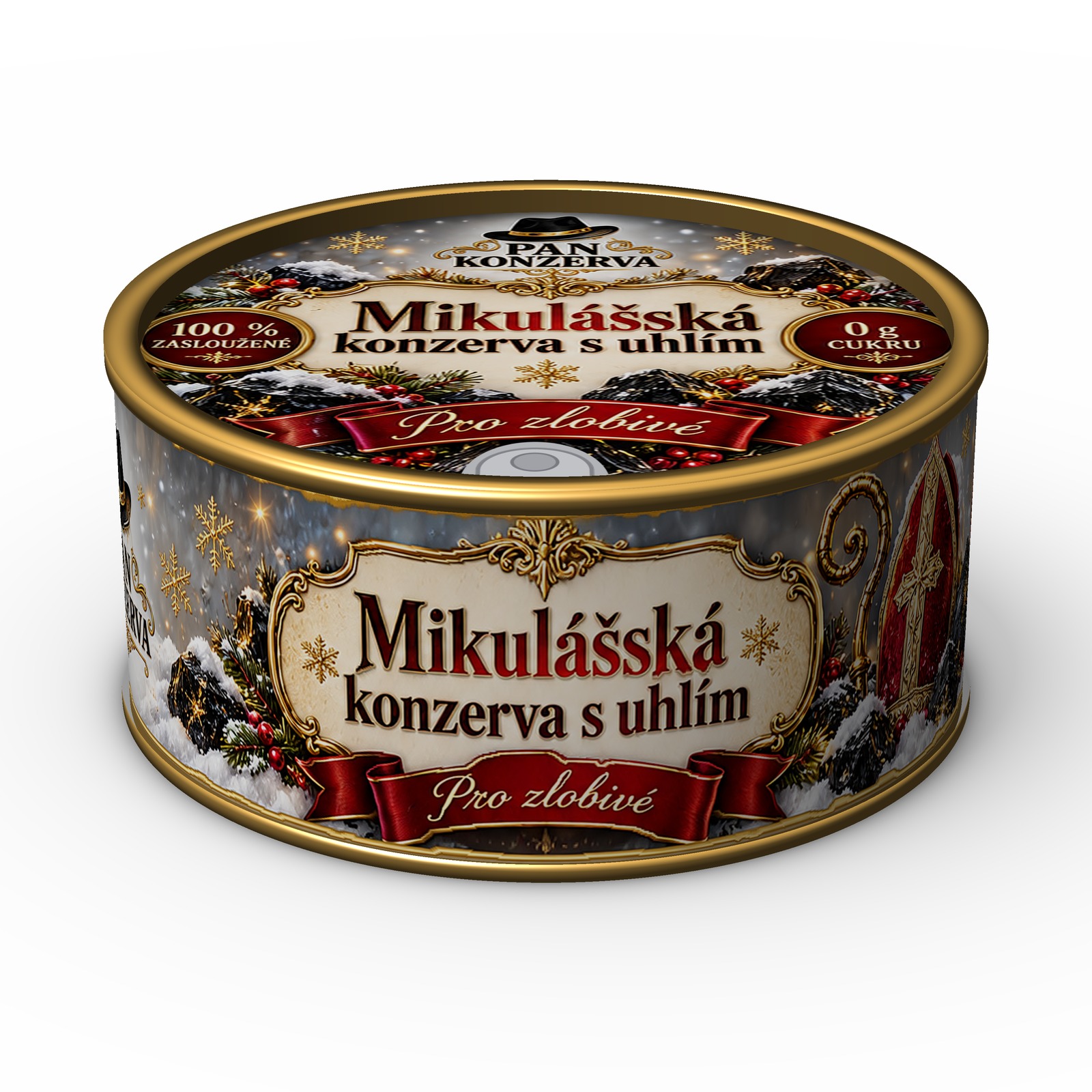 Mikulášská konzerva s uhlím